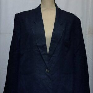 Vintage Evan-Picone navy blue Linen jacket